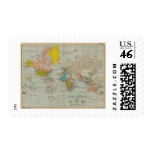 Vintage World Map Postage Stamps