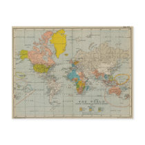 Vintage World Map postcards by pixelholic Vintage World Map postcards
