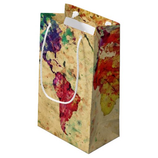 Vintage world map small gift bag | Zazzle