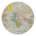 Vintage World Map stickers by pixelholic Vintage World Map stickers