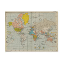 Vintage World Map V.2 postcards by pixelholic Vintage World Map V.2 postcards