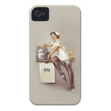 Vintage World War 2 PinUp Nurse iPhone 4 Cases