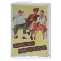 Vintage World War II Print Greeting Card