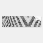 Vintage Worn Hazard Stripes Textured Bumper Sticker