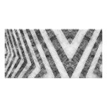 Vintage Worn Hazard Stripes Textured Customized Photo Card