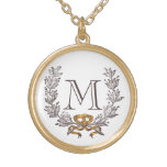 Vintage Wreath Personalized Monogram Initial Gold Custom Jewelry