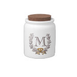 Vintage Wreath Personalized Monogram Initial Jar Candy Jar at Zazzle