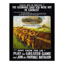 Vintage WW1 British Football Battalion posters by cowboyannie Vintage WW1 British Football Battalion posters