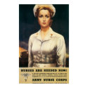 Vintage WW II Nurse Poster posters by Flag_Maker Vintage WW II Nurse Poster posters