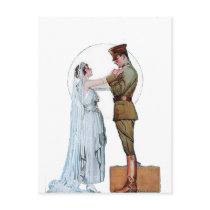 Vintage WWI Army Bride Postcards