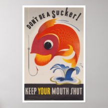 Vintage WWII American Propaganda Fish Print