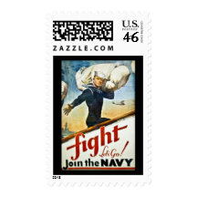 Vintage WWII Navy Recruiting Stamp