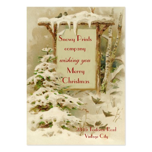 Vintage Xmas 1902 Business Card Template (front side)