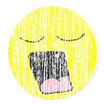 Vintage Yawning Smiley stickers