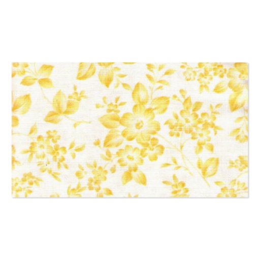 Vintage Yellow Faded Floral Business Card Template (back side)
