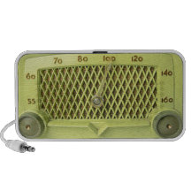 Vintage Yellow Radio Speaker