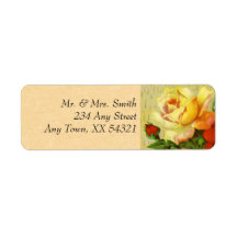 Vintage Yellow Rose Labels