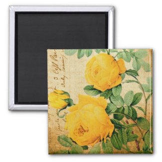 Vintage Yellow Roses magnet
