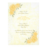 Vintage yellow roses wedding bridal shower invite