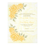 Vintage yellow roses wedding invitation