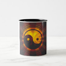 Vintage Yin Yang Symbol Print Coffee Mug
