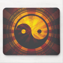 Vintage Yin Yang Symbol Print Mousepad