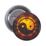 Vintage Yin Yang Symbol Print Pin