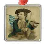 Vintage Young Boy with Flag & Sabre Ornament