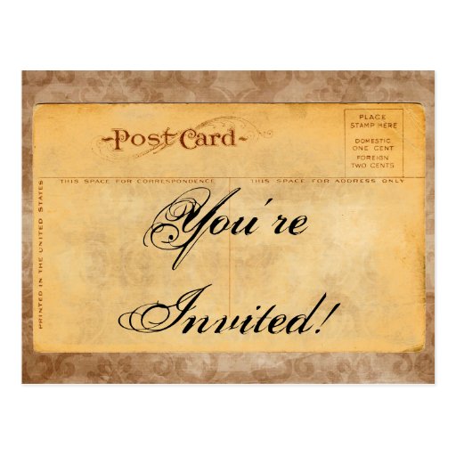 Vintage Youre Invited Invitation Postcards Zazzle