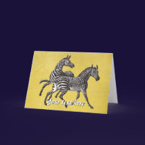 Vintage Zebra All-Occasions Greeting Card cards