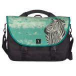 Vintage Zebra Turquoise Bag Laptop Computer Bag