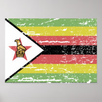 Vintage Zimbabwe Flag Poster