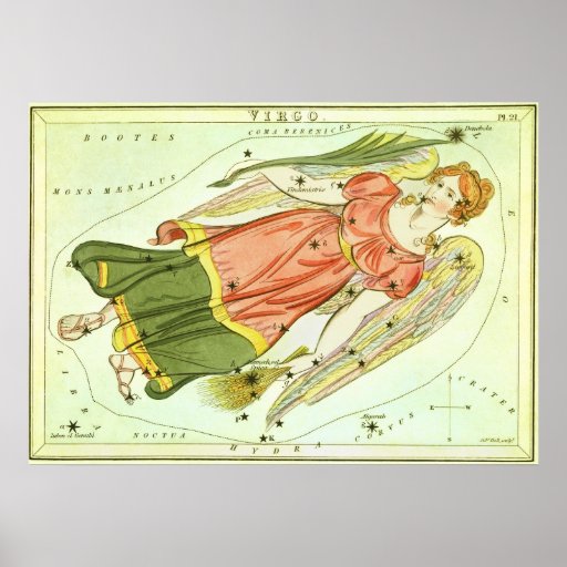 Vintage Zodiac Astrology Virgo Constellation Poster Zazzle