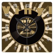 Vinyl 45 Record Gold Wall Clocks