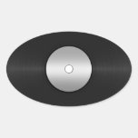 Vinyl LP Record Background Oval Stickers