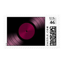 Vinyl Record Album in Pink Stamps