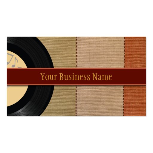 Vinyl Record and nature stripe business card (front side)