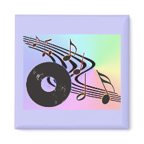 Vinyl Record and Notes Magnet by thehatch Vinyl Record and Notes Magnet