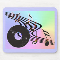 Vinyl Record and Notes Mousepad