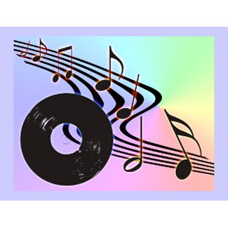 Vinyl Record and Notes Postcard postcard