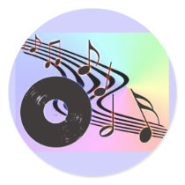 Vinyl Record and Notes Sticker by thehatch Vinyl Record and Notes Sticker