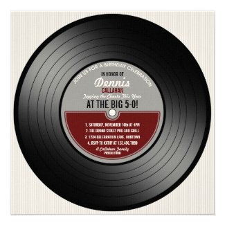 Vinyl Record Birthday Party Invitation