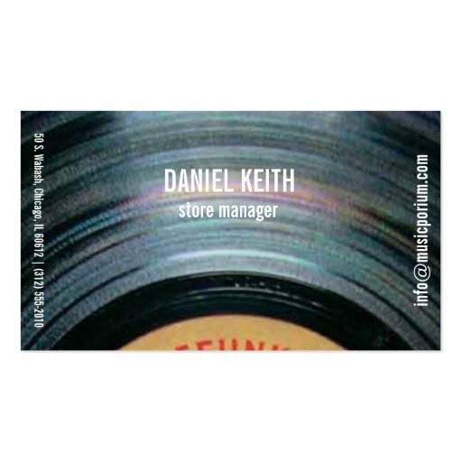 vinyl record business card (back side)
