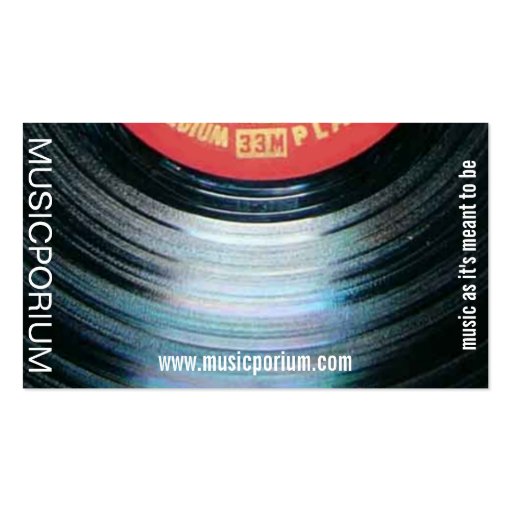 vinyl record business card (front side)