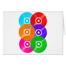 Vinyl Record Colors Greeting Cards