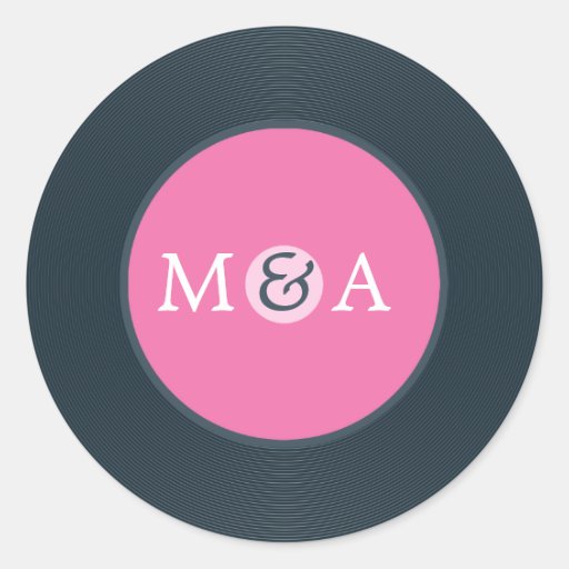 Vinyl Record Custom Wedding Classic Round Sticker Zazzle