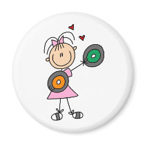Vinyl Record Lover Magnet by stick_figures Vinyl Record Lover Magnet
