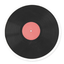 Vinyl record round stickers
