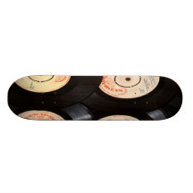 Vinyl Records Background Custom Skateboard