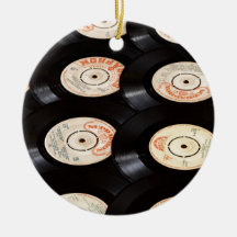 Vinyl Records Background Ornament